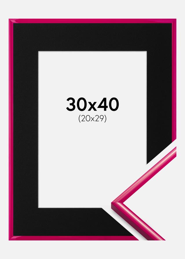 Ramme New Lifestyle Mørk Rosa 30x40 cm - Passepartout Sort 21x30 cm
