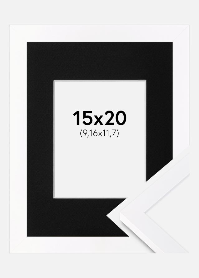 Ramme Selection Hvid 15x20 cm - Passepartout Sort 4x5 inches