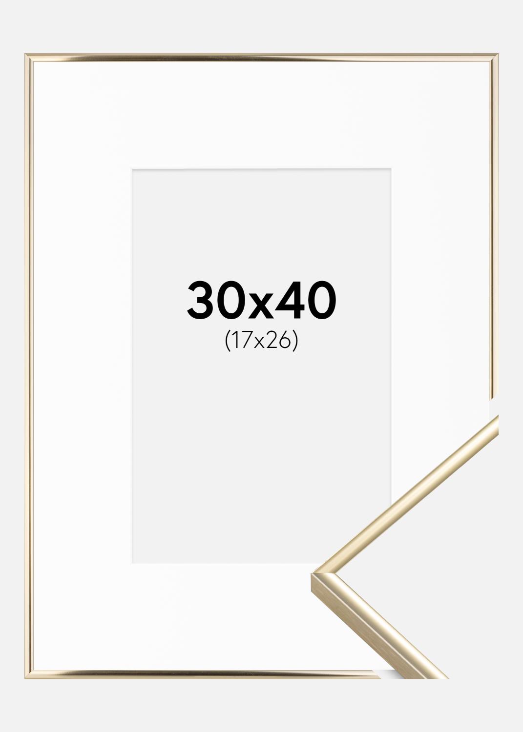 Product Image for Ramme Visby Blank Guld 30x40 cm - Passepartout Hvid 18x27 cm