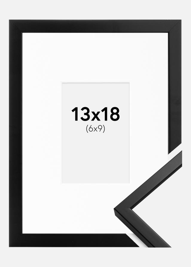 Ramme Oslo Sort 13x18 cm - Passepartout Hvid 7x10 cm