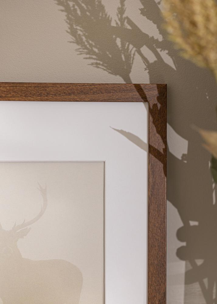 Ramme Stilren Warm Brown 40x40 cm - Passepartout Hvid 32x32 cm