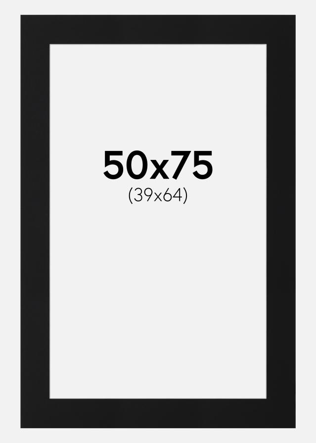 Passepartout Sort Standard (Hvid kerne) 50x75 cm (39x64)