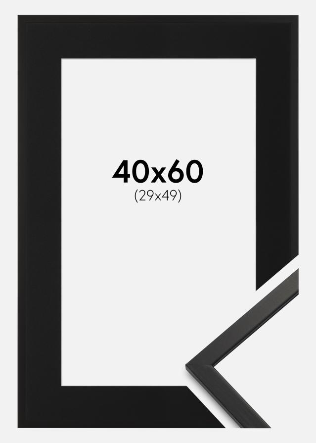 Ramme Edsbyn Sort 40x60 cm - Passepartout Sort 30x50 cm