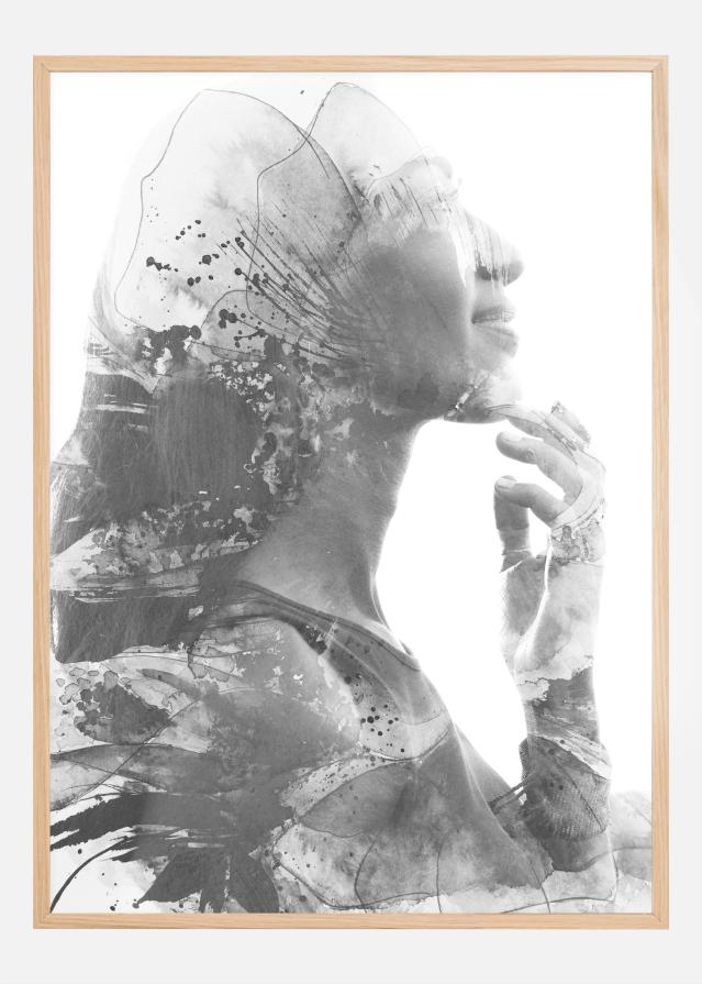 Black and white lady Plakat