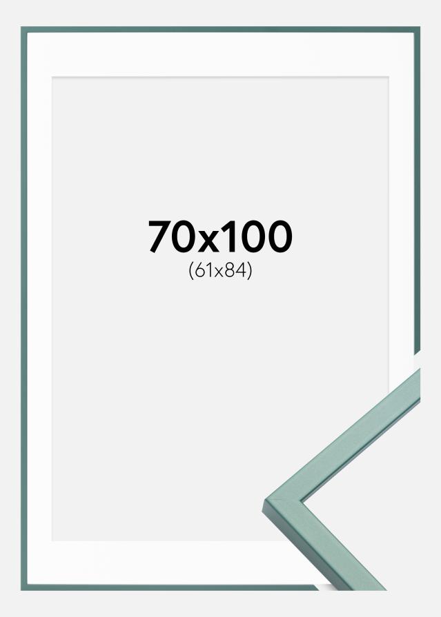 Ramme E-Line Grøn 70x100 cm - Passepartout Hvid 62x85 cm