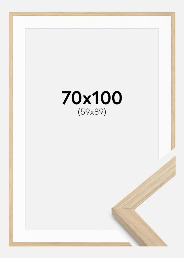 Ramme Grimsåker Eg 70x100 cm - Passepartout Hvid 60x90 cm