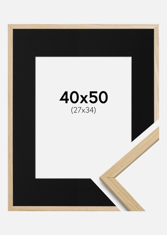 Ramme Edsbyn Eg 40x50 cm - Passepartout Sort 28x35 cm