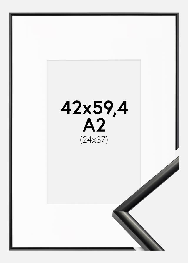 Ramme New Lifestyle Sort 42x59,4 cm (A2) - Passepartout Hvid 25x38 cm
