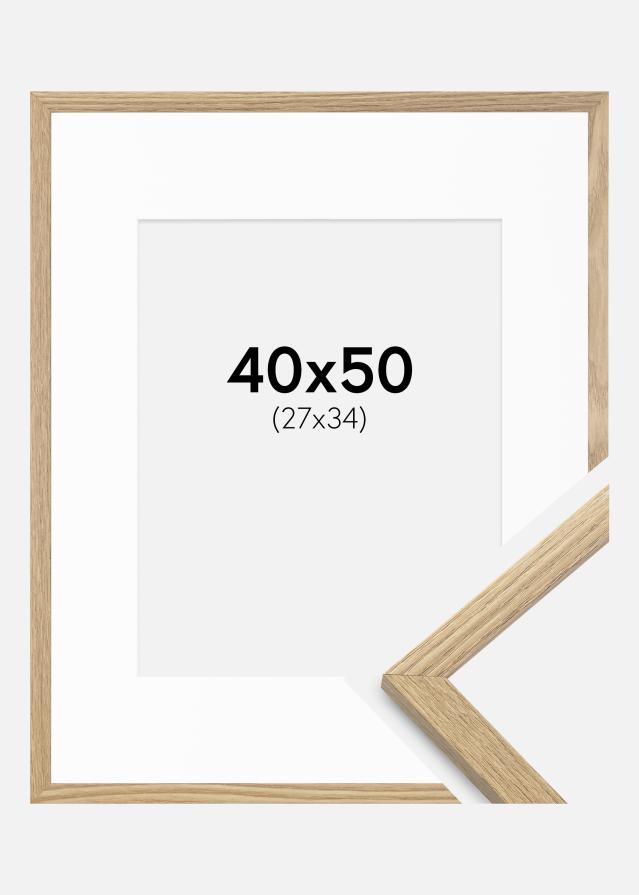 Ramme Trendy Eg 40x50 cm - Passepartout Hvid 28x35 cm
