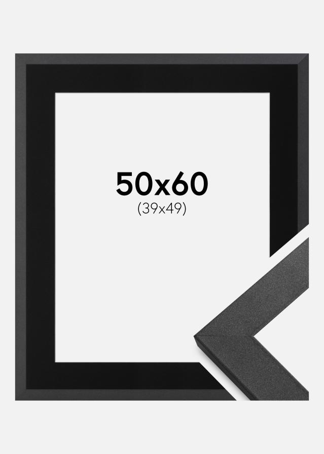 Ramme Graphite Wood 50x60 cm - Passepartout Sort 40x50 cm