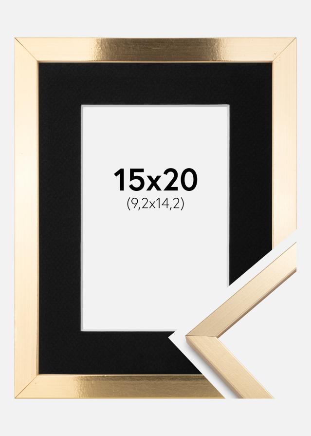 Ramme Trendy Guld 15x20 cm - Passepartout Sort 4x6 inches