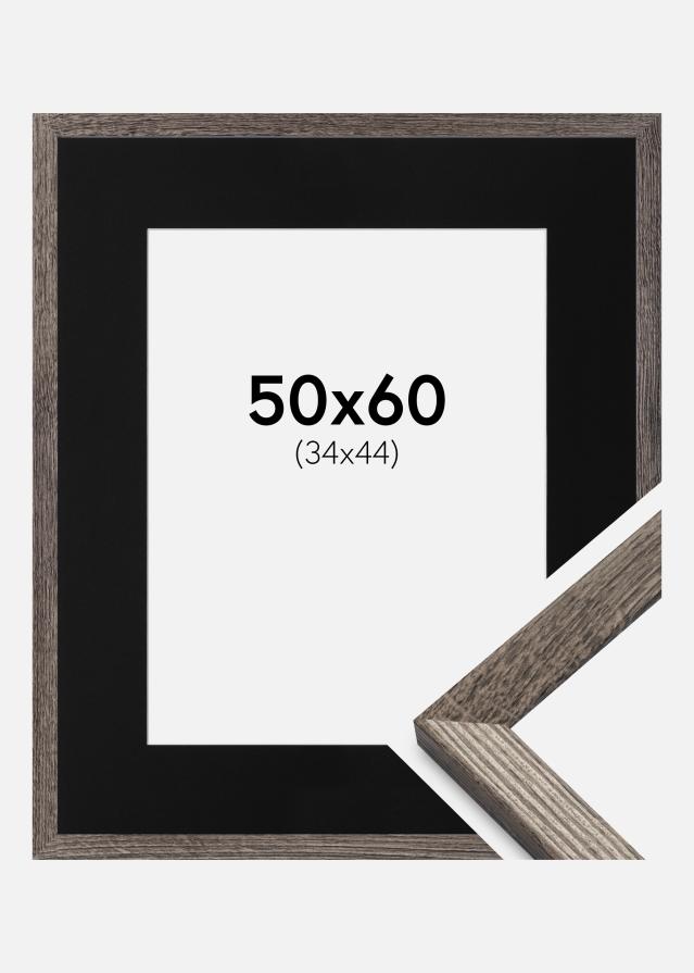 Ramme Fiorito Valnød 50x60 cm - Passepartout Sort 35x45 cm