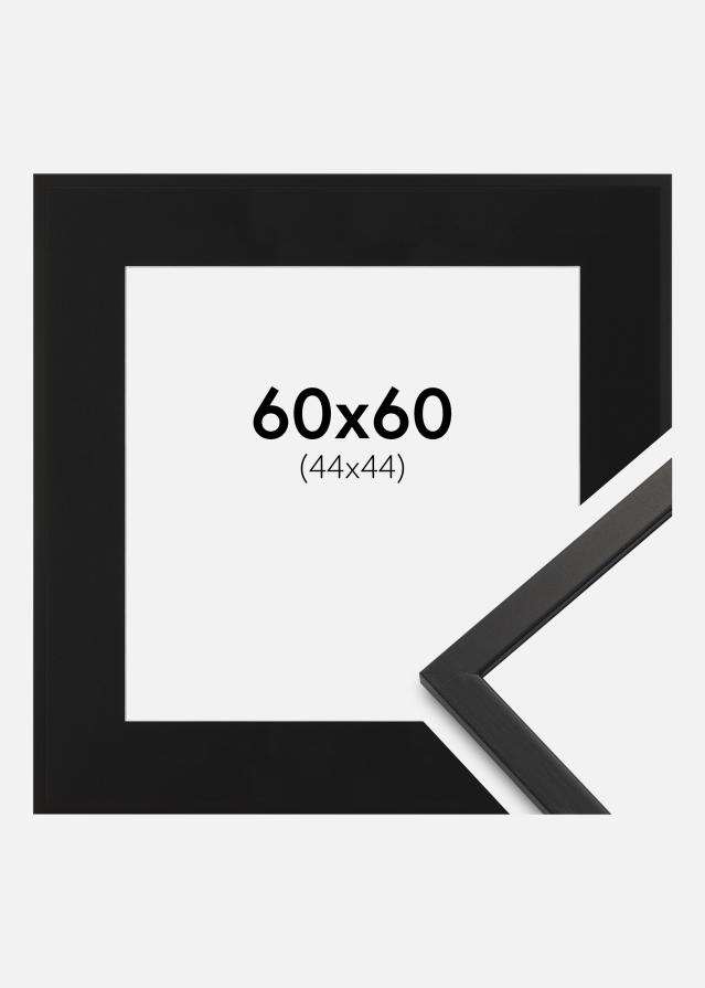 Ramme Edsbyn Sort 60x60 cm - Passepartout Sort 45x45 cm