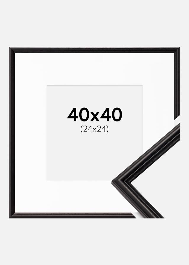 Ramme Horndal Sort 40x40 cm - Passepartout Hvid 25x25 cm
