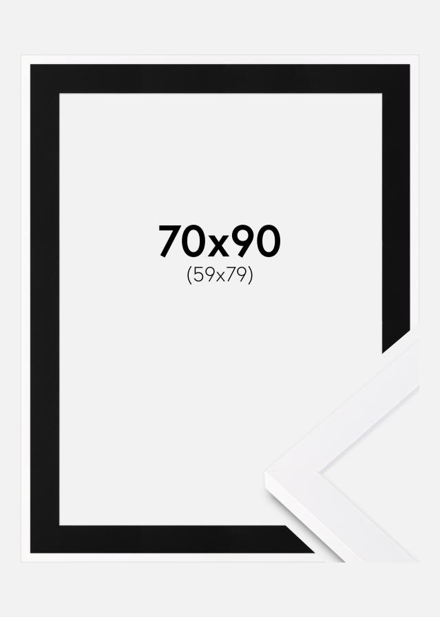 Ramme Selection Hvid 70x90 cm - Passepartout Sort 60x80 cm