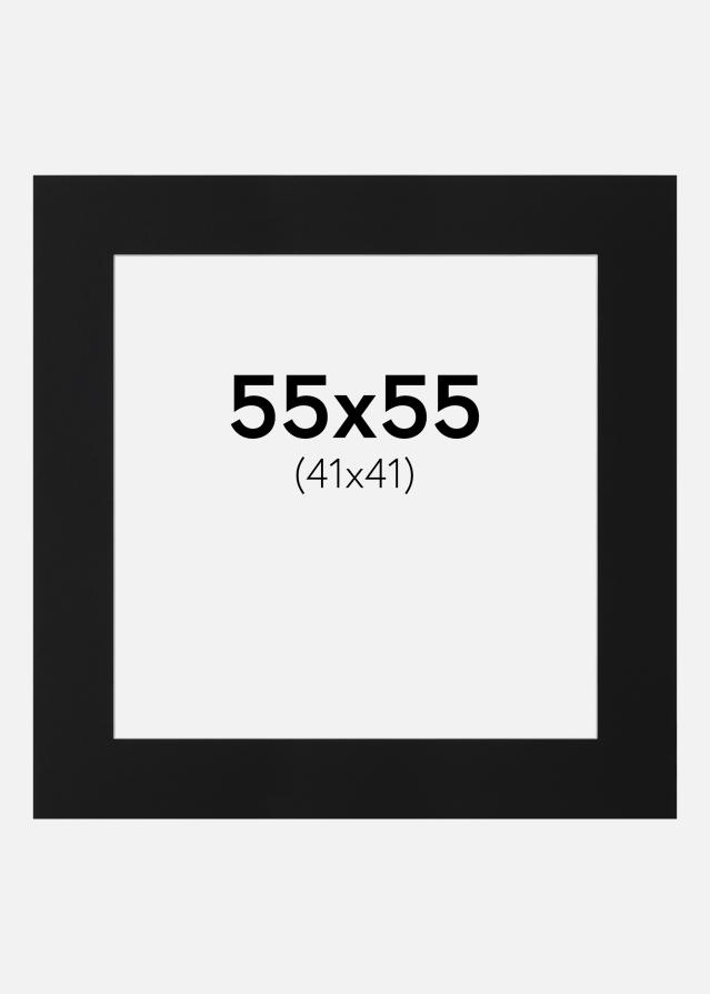 Passepartout Sort Standard (Hvid kerne) 55x55 cm (41x41)