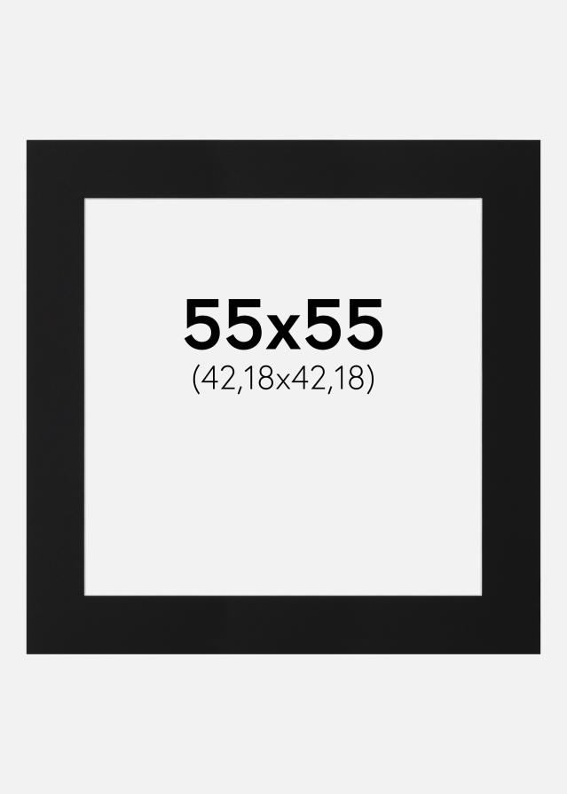Passepartout Sort Standard (Hvid kerne) 55x55 cm (42,18x42,18)