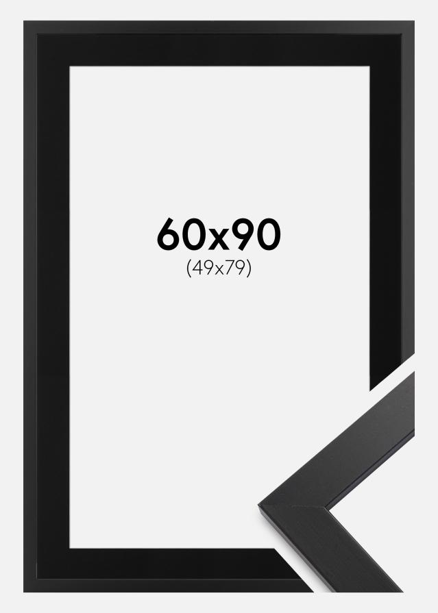Ramme Black Wood 60x90 cm - Passepartout Sort 50x80 cm