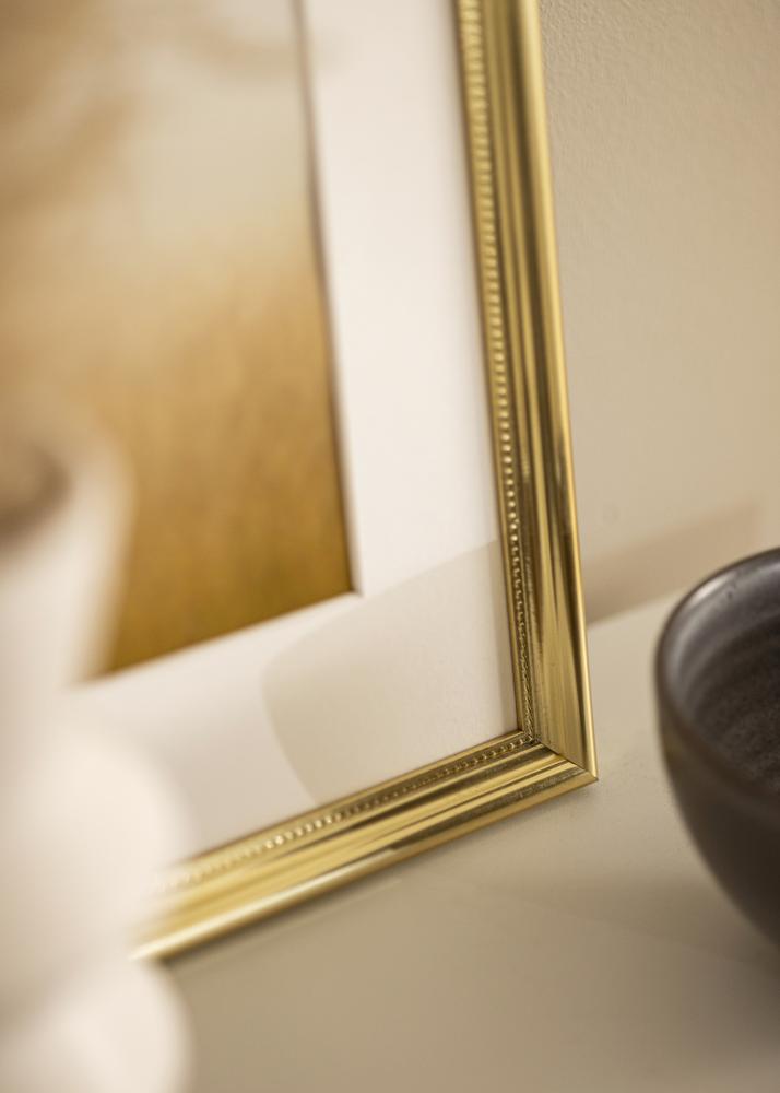 Ramme Gala Guld 40x50 cm - Passepartout Hvid 30x40 cm