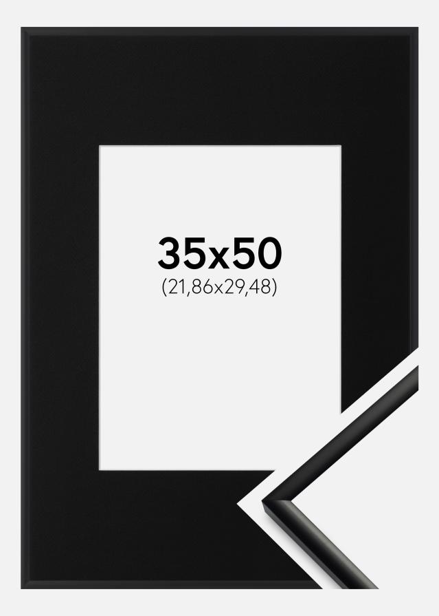 Ramme New Lifestyle Mat Sort 35x50 cm - Passepartout Sort 9x12 inches