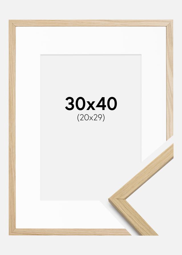 Ramme Edsbyn Eg 30x40 cm - Passepartout Hvid 21x30 cm
