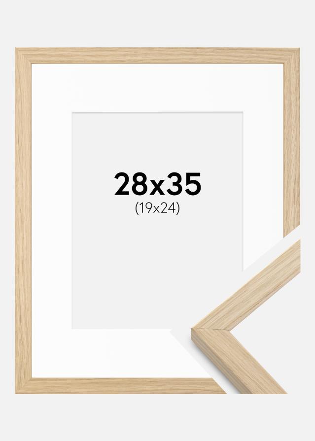 Ramme Grimsåker Eg 28x35 cm - Passepartout Hvid 20x25 cm