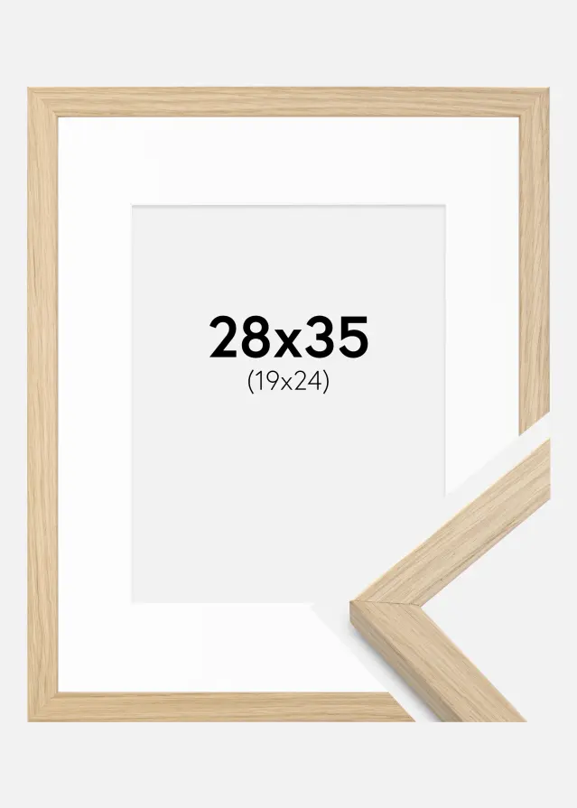 Ramme Grimsåker Eg 28x35 cm - Passepartout Hvid 20x25 cm