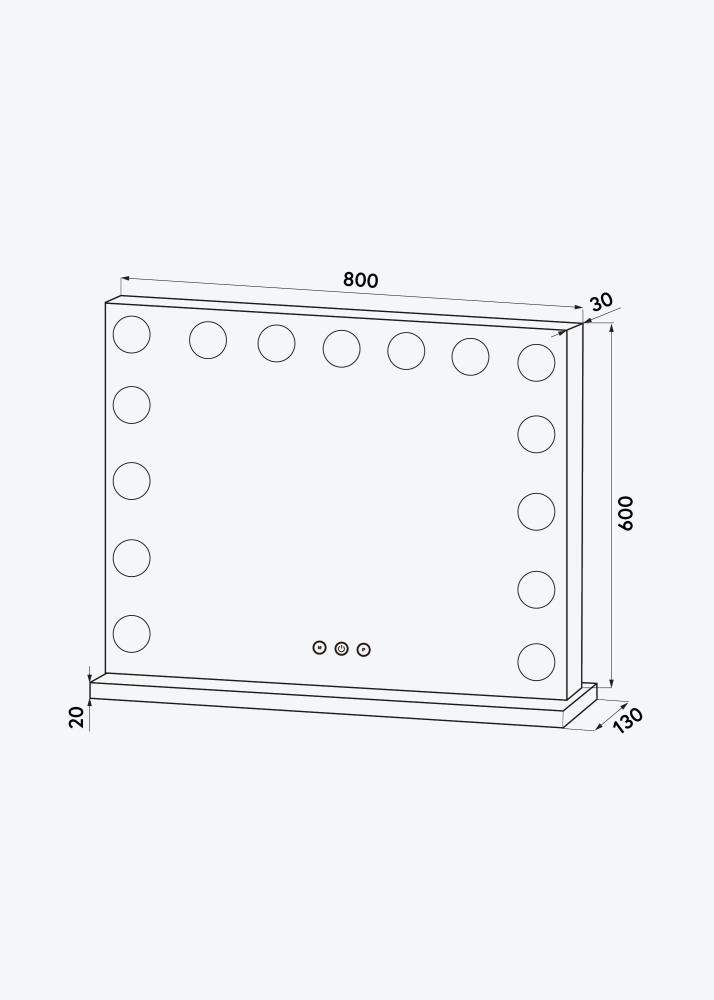 KAILA Makeupspejl Vanity LED 15 Hvid 80x60 cm