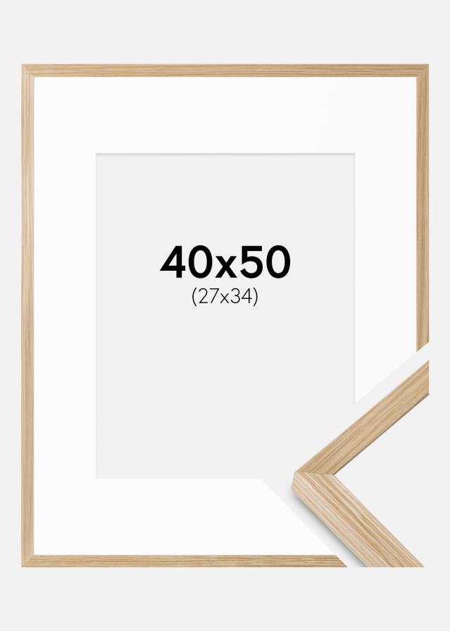 Ramme Soul Oak Veneer 40x50 cm - Passepartout Hvid 28x35 cm