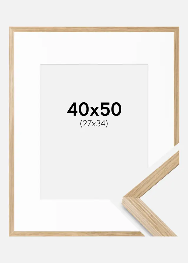 Ramme Soul Oak Veneer 40x50 cm - Passepartout Hvid 28x35 cm