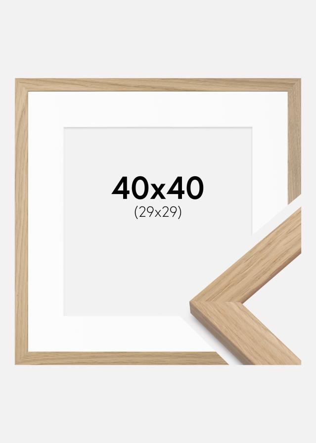 Ramme Oak Wood 40x40 cm - Passepartout Hvid 30x30 cm