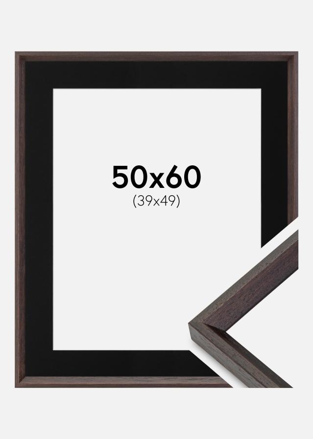 Ramme Globe Espresso 50x60 cm - Passepartout Sort 40x50 cm