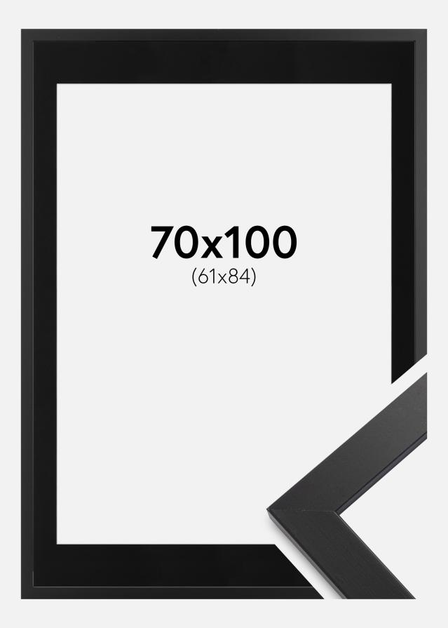 Ramme Black Wood 70x100 cm - Passepartout Sort 62x85 cm