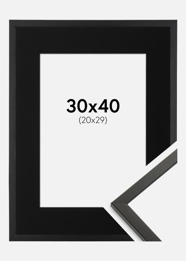Ramme Galant Sort 30x40 cm - Passepartout Sort 21x30 cm