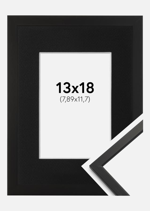 Ramme Edsbyn Sort 13x18 cm - Passepartout Sort 3,5x5 inches