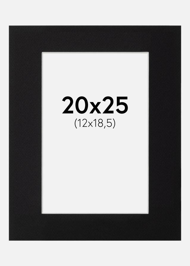Passepartout Canson Sort (Hvid kerne) 20x25 cm (12x18,5)