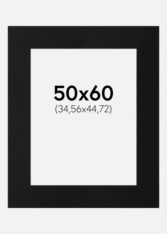 Passepartout Sort Standard (Hvid Kerne) 50x60 cm (34,56x44,72)