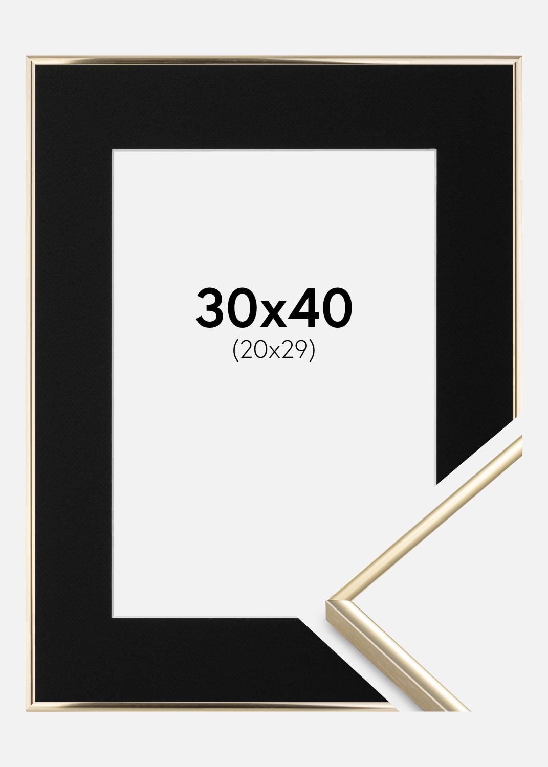 Product Image for Ramme Visby Blank Guld 30x40 cm - Passepartout Sort 21x30 cm