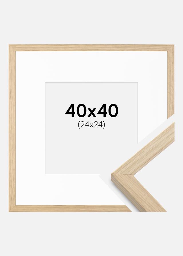 Ramme Grimsåker Eg 40x40 cm - Passepartout Hvid 25x25 cm