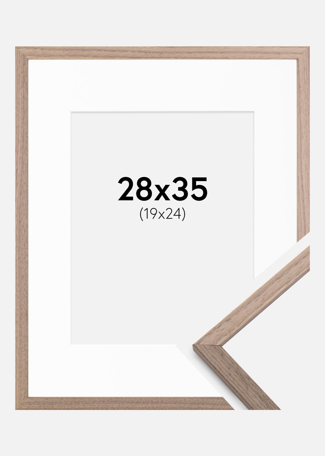 Product Image for Ramme Edsbyn Lys Valnød 28x35 cm - Passepartout Hvid 20x25 cm