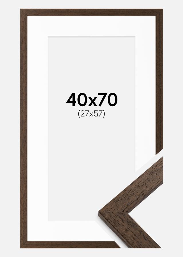 Ramme Brown Wood 40x70 cm - Passepartout Hvid 28x58 cm