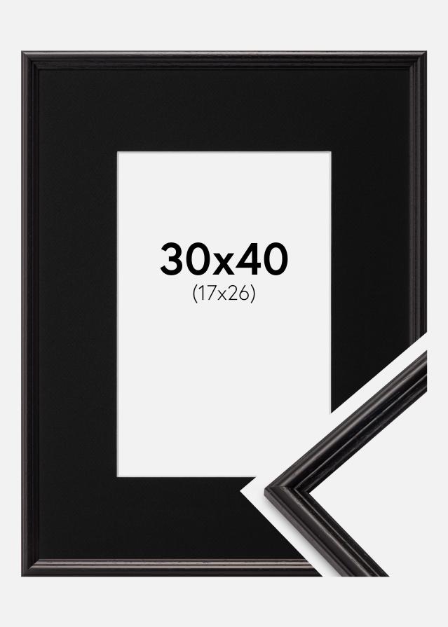 Ramme Horndal Sort 30x40 cm - Passepartout Sort 18x27 cm