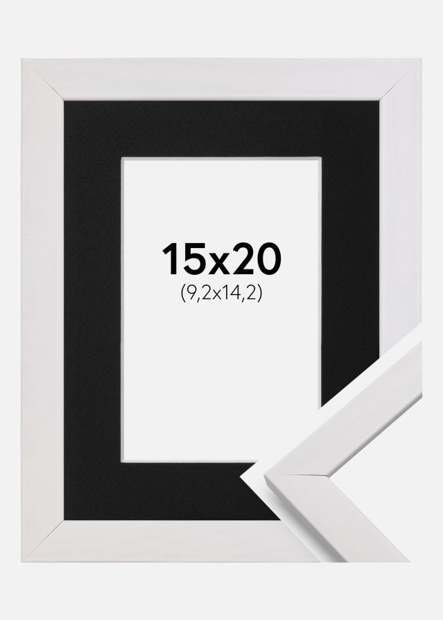 Ramme Stilren Hvid 15x20 cm - Passepartout Sort 4x6 inches