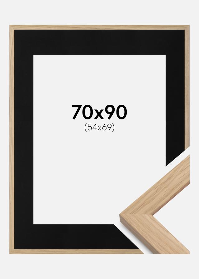 Ramme Oak Wood 70x90 cm - Passepartout Sort 55x70 cm