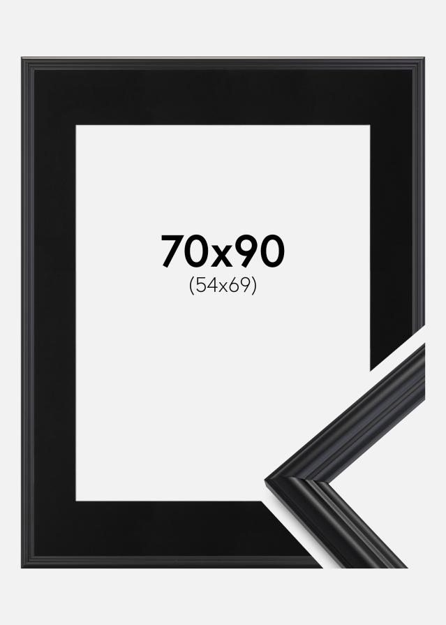 Ramme Siljan Sort 70x90 cm - Passepartout Sort 55x70 cm