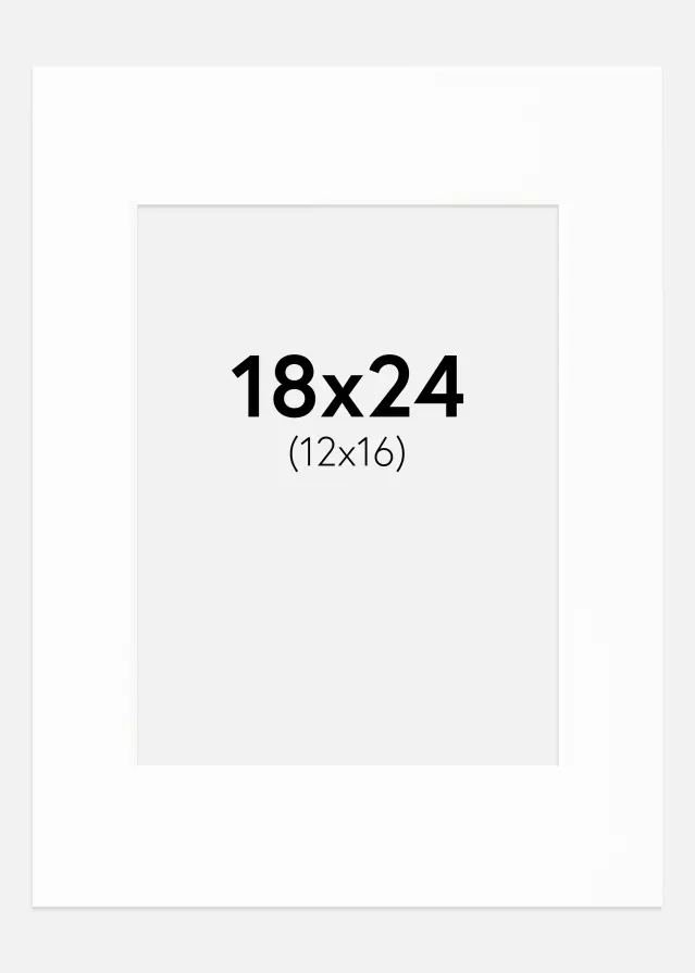 Passepartout Canson Hvid (Hvid kerne) 18x24 cm (12x16)