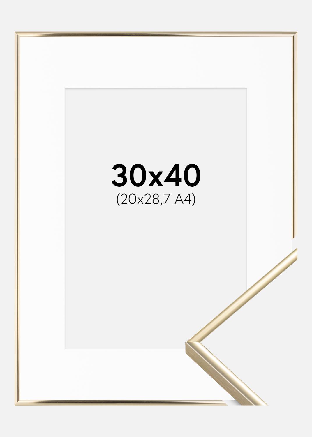 Product Image for Ramme Visby Blank Guld 30x40 cm - Passepartout Hvid 21x29,7 cm (A4)