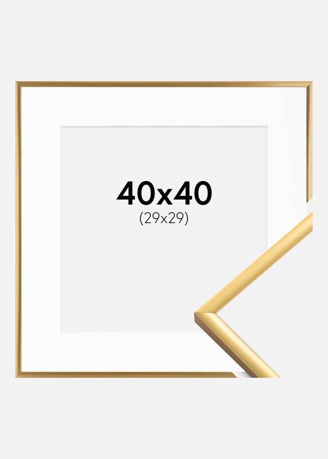 Ramme New Lifestyle Shiny Gold 40x40 cm - Passepartout Hvid 30x30 cm