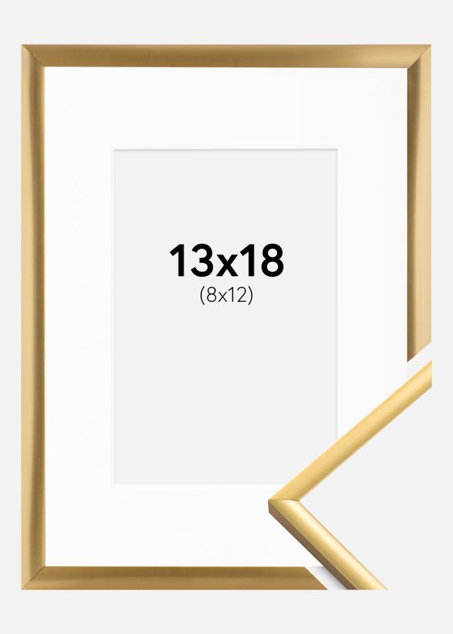 Ramme New Lifestyle Shiny Gold 13x18 cm - Passepartout Hvid 9x13 cm
