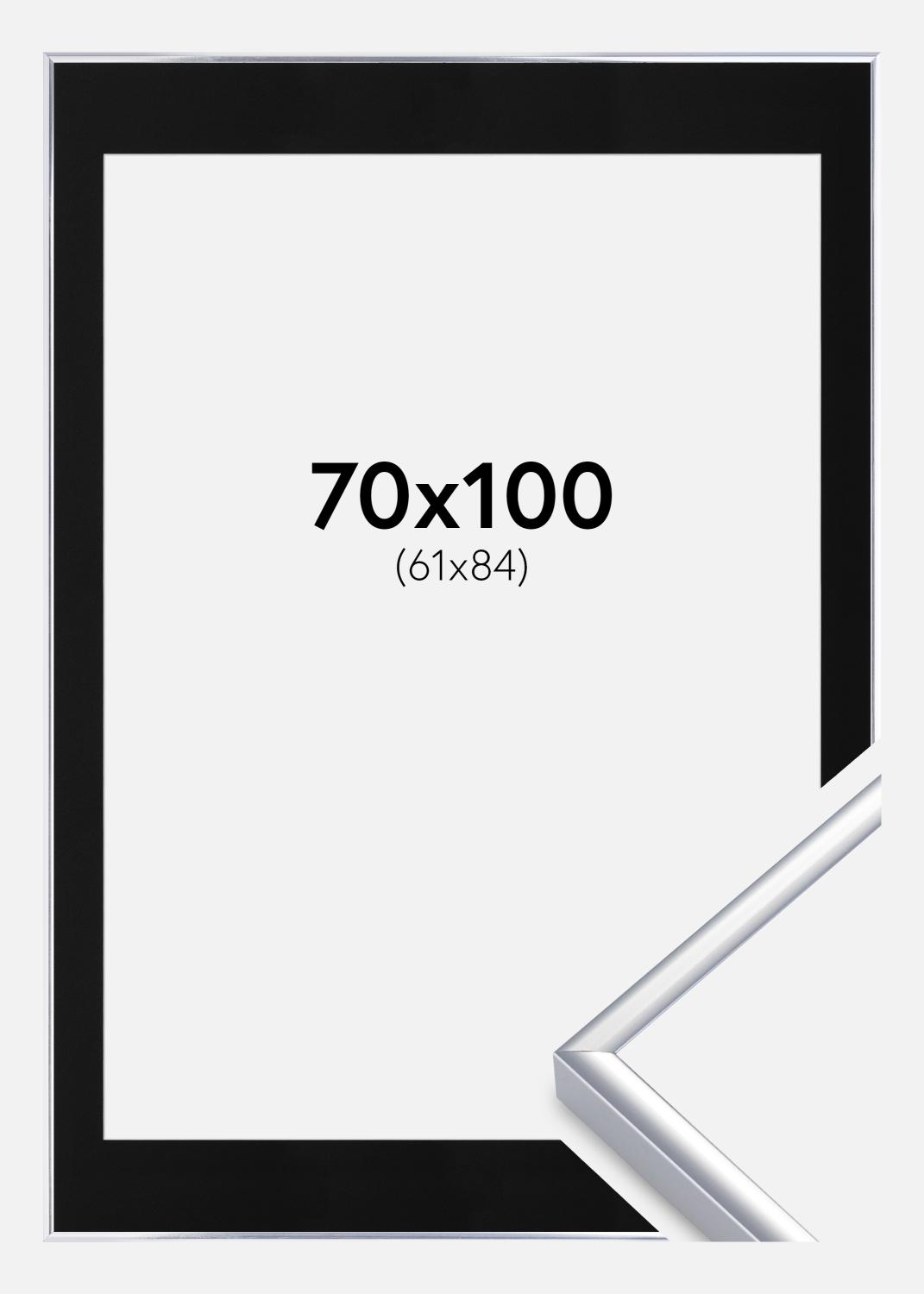 Product Image for Ramme Aluminium Blank Sølv 70x100 cm - Passepartout Sort 62x85 cm